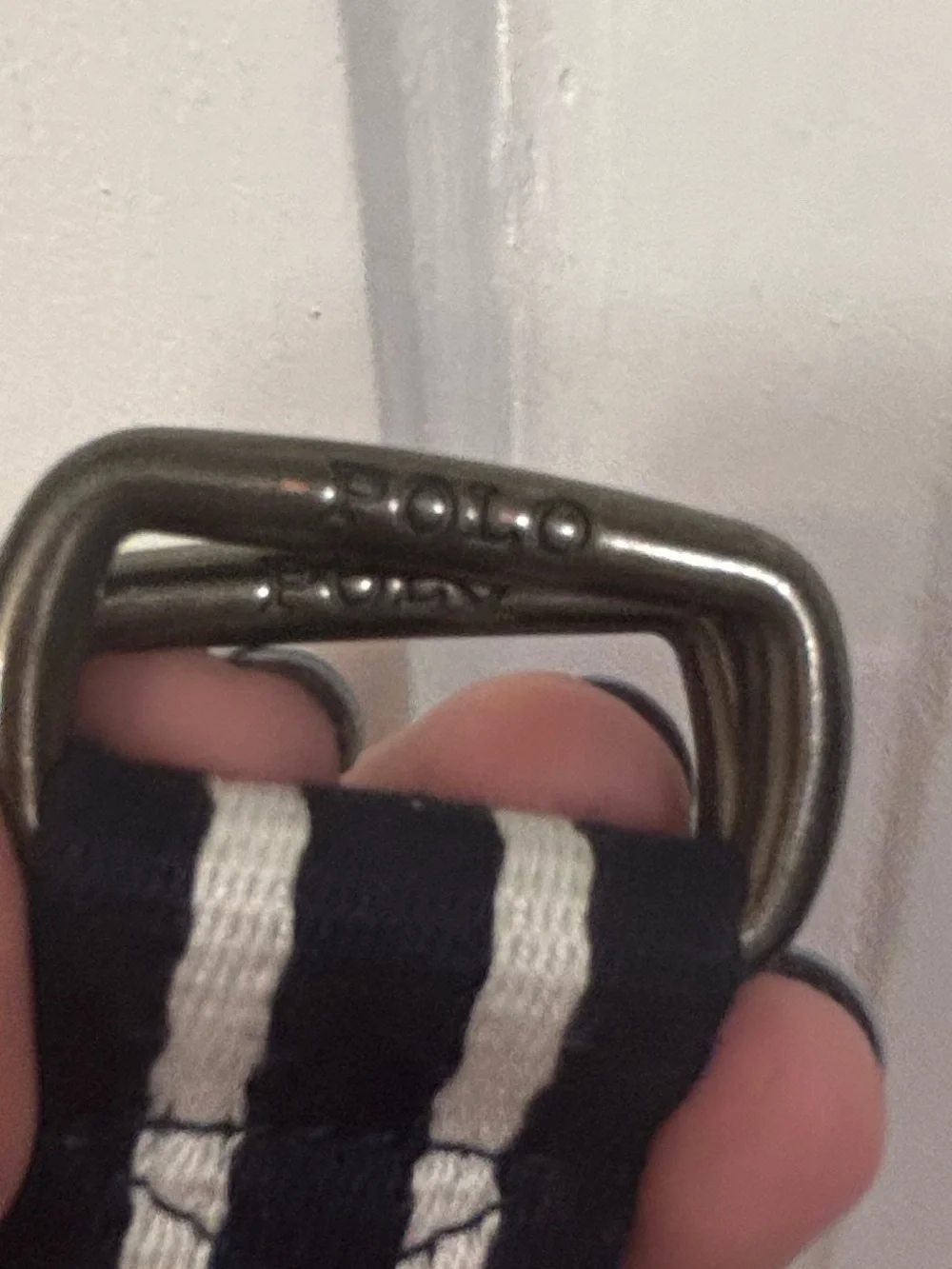 Polo Striped Navy and White Belt size 32